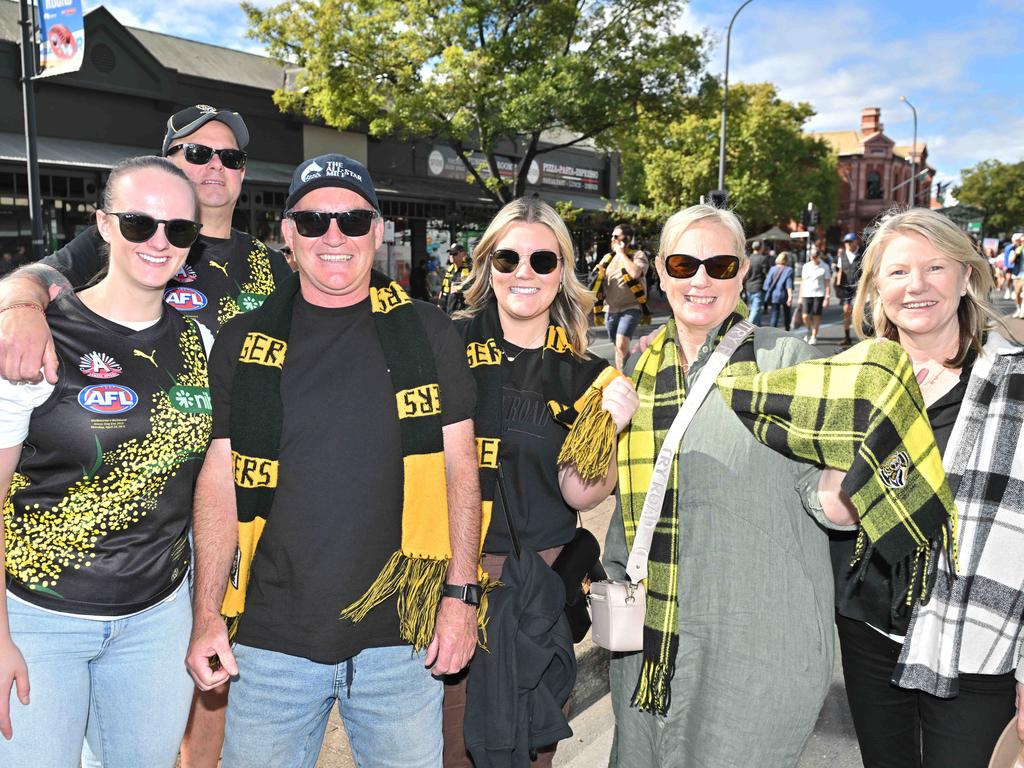 Footy fans enjoying the Norwood Food and Wine Festival on Sunday. Picture: Brenton Edwards