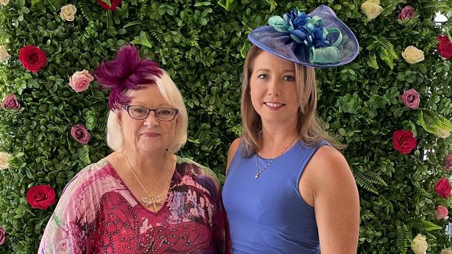 Carole Finucane and Belinda Hill at the Ce.x club in Coffs Harbour for the Melbourne Cup. Picture: Matt Gazy