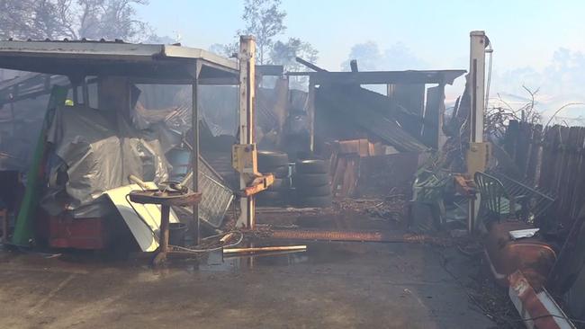 Christian Pederson’s shed contained several motorcycles.