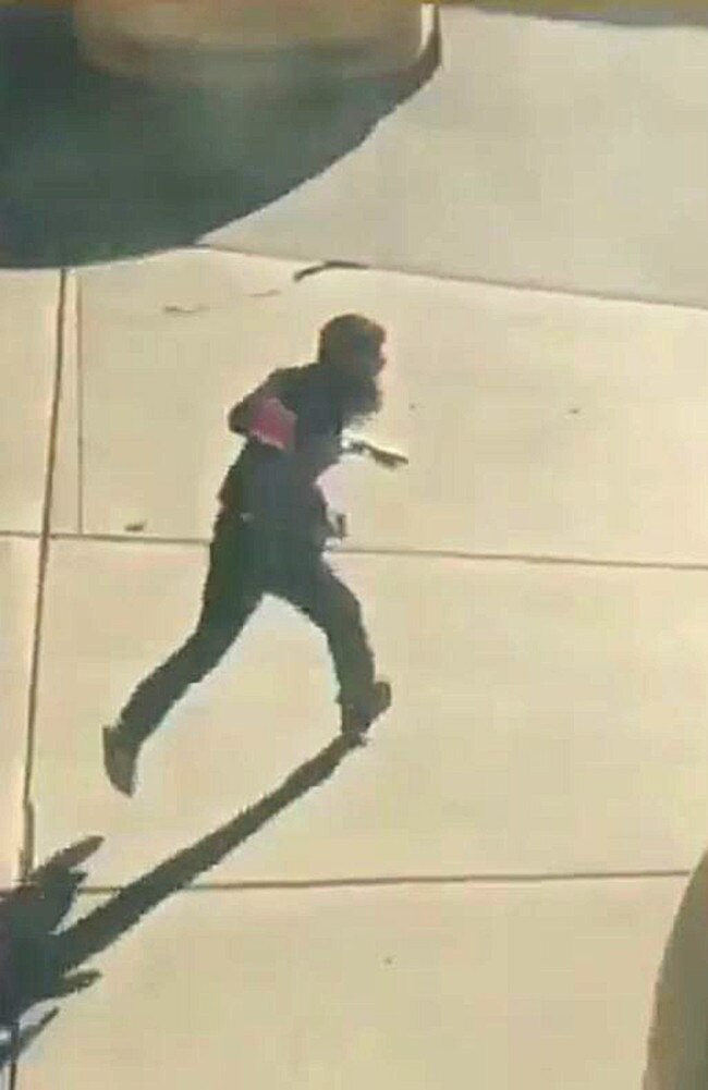 Still image from NBC broadcast showing what is believed to be the attacker responsible for an incident in New York. Source: Twitter