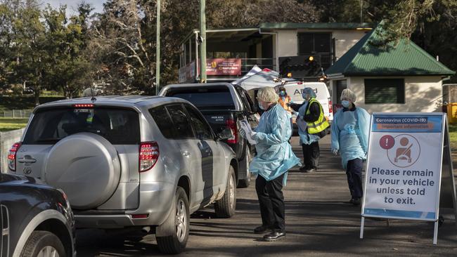 A pop-up COVID-19 testing clinic in Picton has been opened as authorities struggle to contain an outbreak in NSW. Picture: Brook Mitchell/Getty Images)