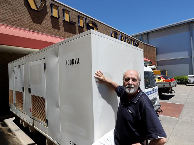 16/01/17  Vili Militsis who operates South Australia's largest bakery has bought three powerful diesel generators to protect his business from blackouts Kelly Barnes/The Australian