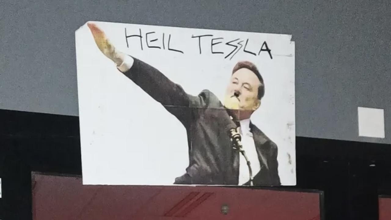 ‘Nazi’: Hobart Tesla dealership plastered with anti-Elon Musk graffiti