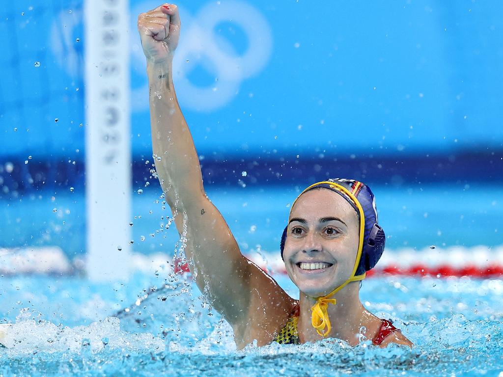 Bea Ortiz of Team Spain celebrates a goal. Picture: Quinn Rooney/Getty Images