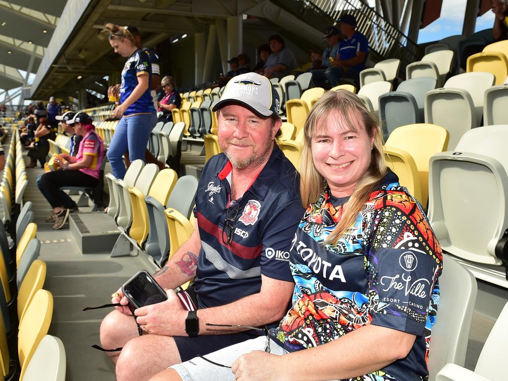 North Queensland Cowboys against Newcastle Knights at Queensland Country Bank Stadium. Scott and Sharon Peters. Picture: Evan Morgan