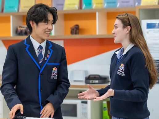 Ashwood High School VCE students – Ziming (left) and Freya (right). Ziming is an international student and a Victorian Global Learning Awards winner.Picture: Supplied