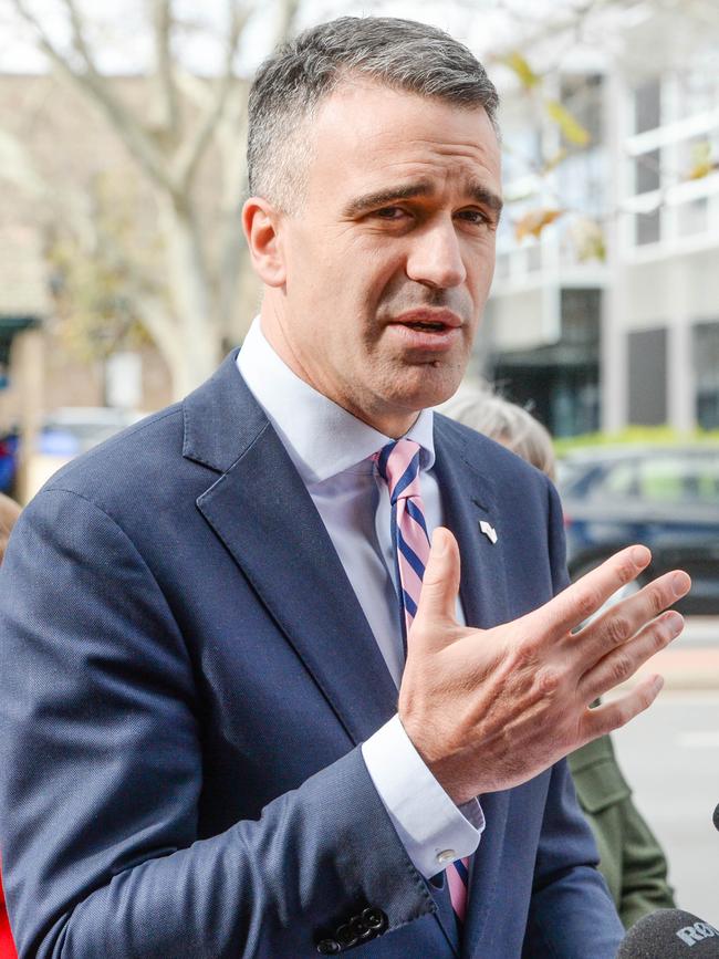 Premier Peter Malinauskas’ attempts to keep three election promises have been “laughable”, writes David Penberthy. Picture: NCA NewsWire / Brenton Edwards