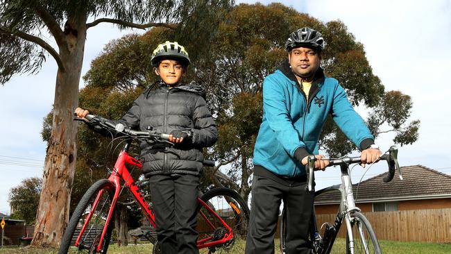 Shiv Iyer and his father Subu are ready to tackle the 20km race in the Around the Bay event. Picture: Hamish Blair