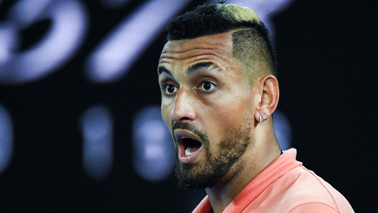 Nick Kyrgios has fired back at Dominic Thiem’s complaints around giving up money to help other struggling lower-ranked players. (Photo by William WEST / AFP)