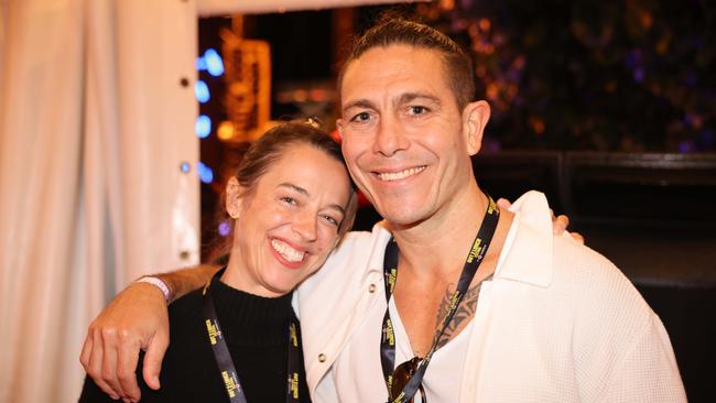 Geraldine Rodigas and Joe Robinson at the Out 2 Lunch Festival 2025 on Saturday at Broadwater Parklands Southport for Gold Coast at Large. Picture, Portia Large.