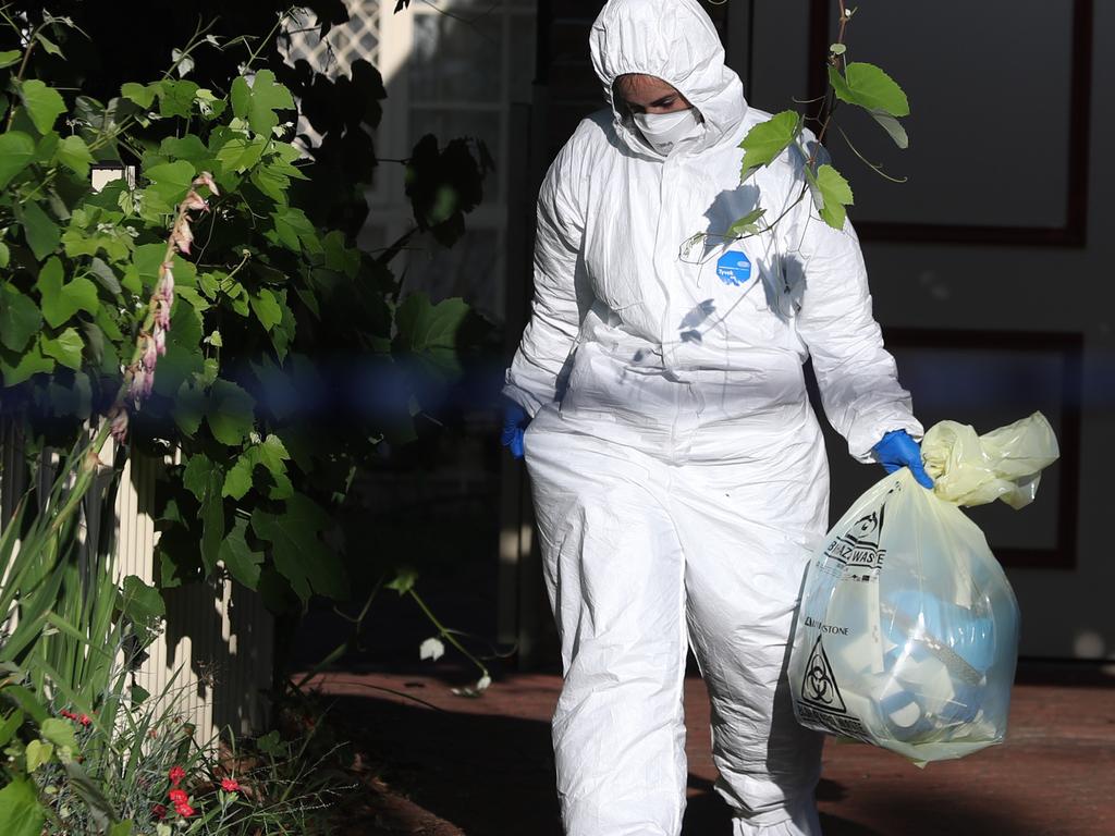 Forensic police on the scene of the alleged attack in December. Picture: John Grainger