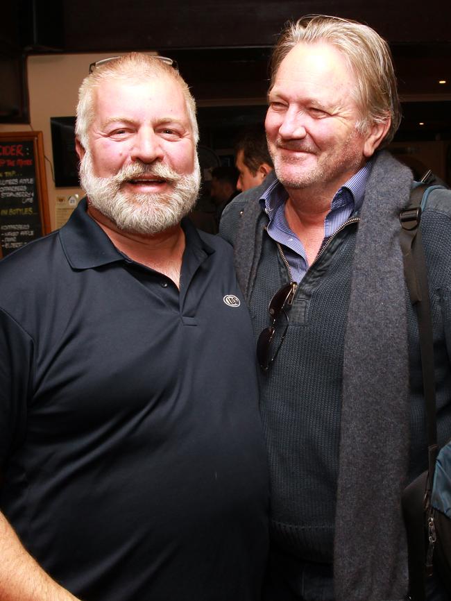 Former Victoria Police members Peter Lalor and Dave Waters.