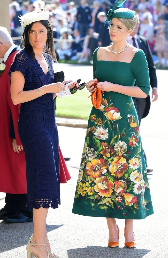 ‘Firstly, the lass in green is Kitty Spencer — so she has the best name ever. Secondly, she is Diana’s niece. Third, she is glorious. Her hat, her lovely frock, the minimal jewellery. She looks royal as all heck. I love her guts.’ Picture: Ian West/AFP Photo