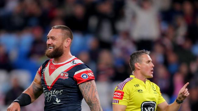 Jared Waerea-Hargreaves was in the thick of it against Penrith and was sent to the sin bin for a heated exchange with Spencer Leniu. Picture; Jeremy Ng/Getty Images