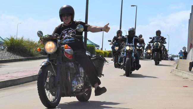 Riders leave Bunnings North Mackay for the Mackay Black Dog Ride 2022, Sunday, March 20, 2022. Picture: Tara Miko