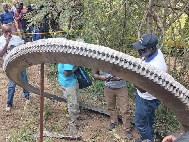 Kenyan officials said Wednesday they were investigating fragments of metal, believed to be from a rocket, that crashed into a village in the country’s south.