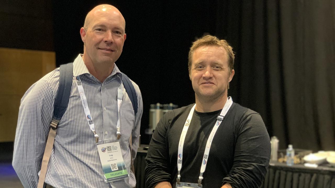 Craig Bailey (left) and Chris Glover at the Bowen Basin Symposium. Picture: Duncan Evans