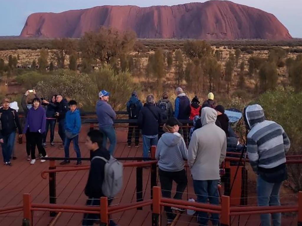 Huge numbers are rushing to visit the rock before a ban on climbing takes effect on October 26. Picture: @koki_mel_aus
