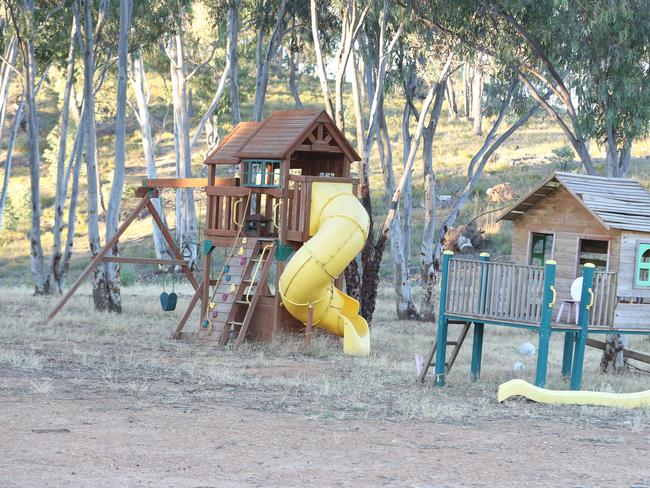 Play area at the since sold remote campsite in southern NSW where the Colt family lived until 2012.