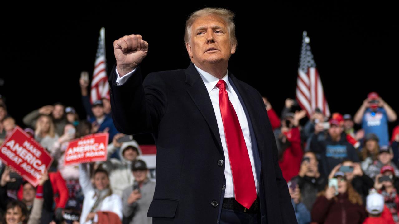 Donald Trump holds a rally in Georgia to support two Republican Senate candidates. Picture: Andrew Caballero-Reynolds/AFP