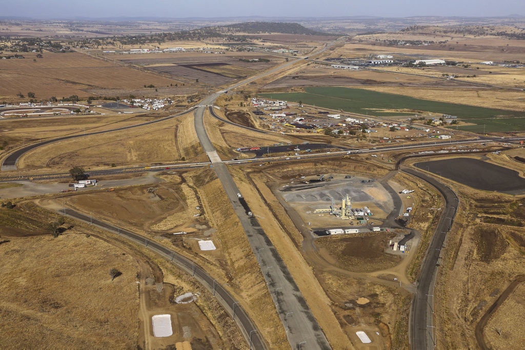 Warrego Highway west interchange May 2018. Picture: Above Photography PTY LTD