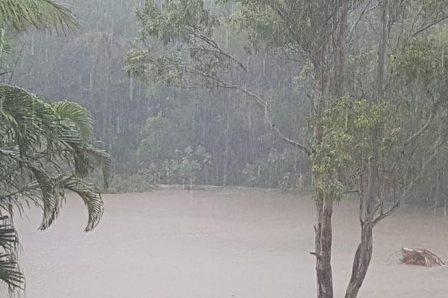 Flooding at Worongary. Picture: Mel Mooney