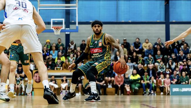 New Tasmania JackJumpers recruit Jordon Crawford during pre-season practice game 2 against Melbourne United in Launceston in August. Picture: Supplied