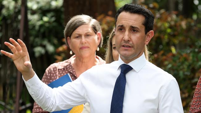 Queensland Opposition Leader David Crisafulli on Wednesday announces a Crime Prevention School for Townsville. Picture: Liam Kidston