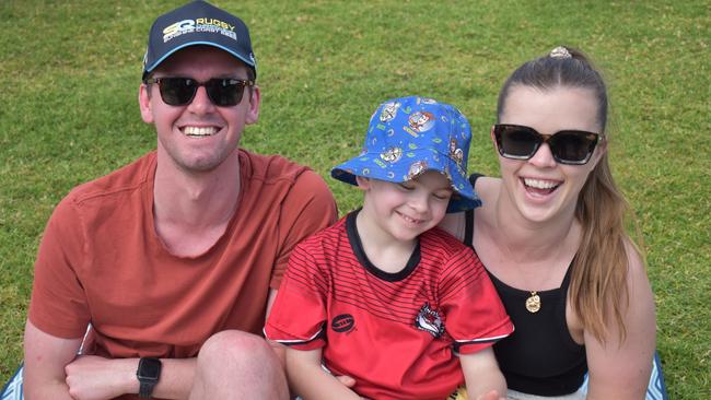 Kenny Knight, Sam Boholt and Logan Knight at the Sunshine Coast Rugby League Finals 2022.