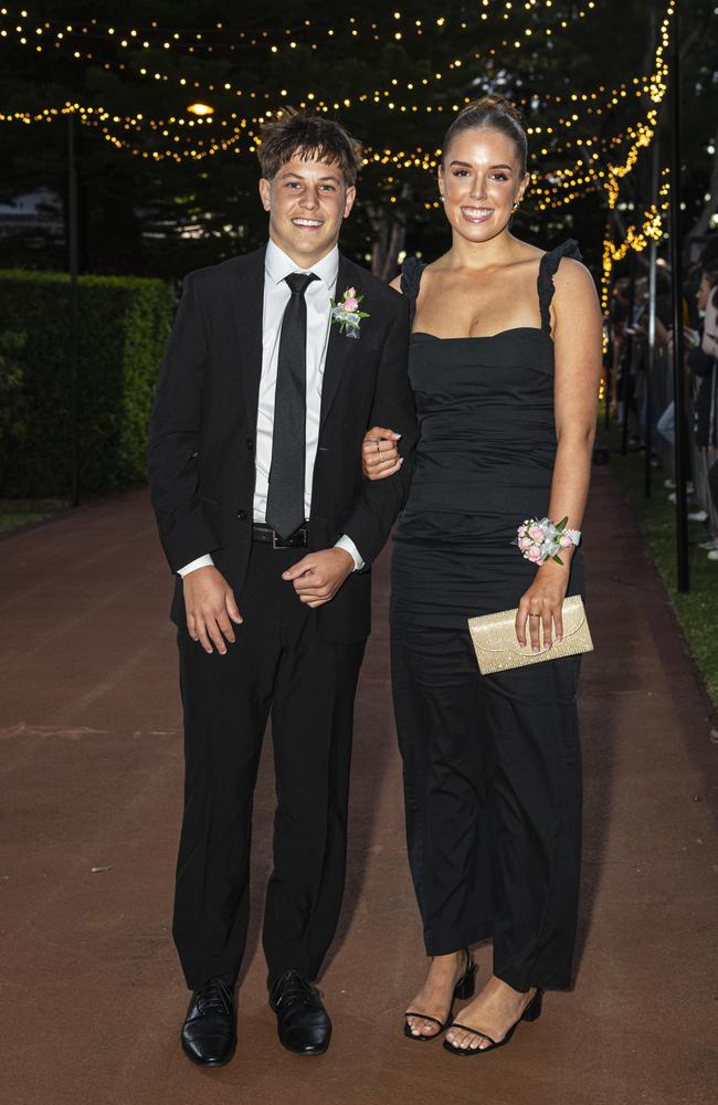 Connor Walsh and partner Lacey Harth at St Mary's College formal at Picnic Point, Friday, March 22, 2024. Picture: Kevin Farmer