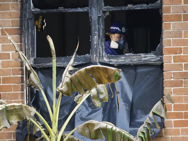 DAILY TELEGRAPH 9TH JULY 2024Pictured is forensic police at 33 Freeman Street Lalor Park in Sydney, where 3 children died in a domestic violence related house fire. Picture: Richard Dobson