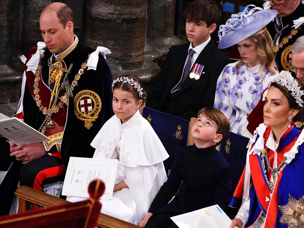 Five-year-old Louis was a little distracted. Picture: Yui Mok - WPA Pool/Getty Images