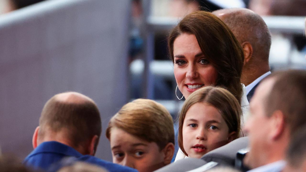 Prince William, Duke of Cambridge, Catherine, Duchess of Cambridge with their children Prince George of Cambridge and Princess Charlotte of Cambridge. Picture: Getty