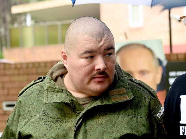 Boikov at a pro-Russia rally in Sydney. His political leanings saw him placed in segregation. Picture: NCA NewsWire / Jeremy Piper