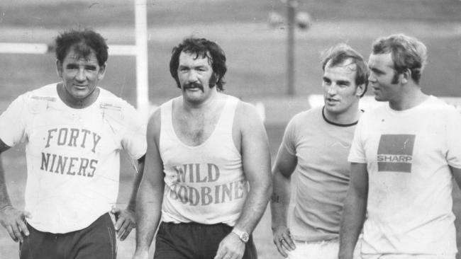 Jack Gibson, far left, with a 49ers T-shirt.