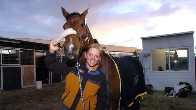 Olivia Skellern (nee Bunn) with GV Top Of The Line before jetting off to the 2004 Olympic Games in Athens. Picture: Frank Violi.