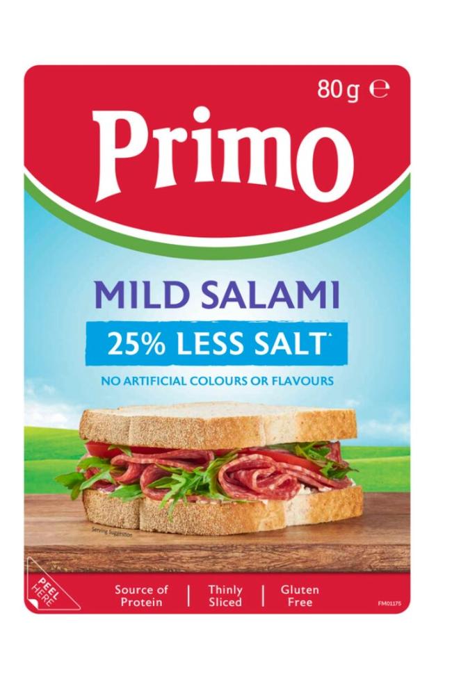 Primo Mild Salami 25 per cent Less Salt 80g has been recalled over concerns a common allergen was not declared on the packaging.