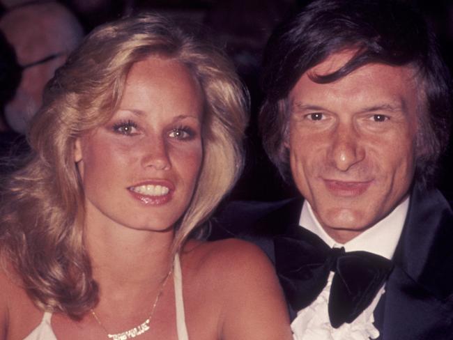 Sondra Theodore and Hugh Hefner in 1977. Picture: Ron Galella/Ron Galella Collection via Getty Images