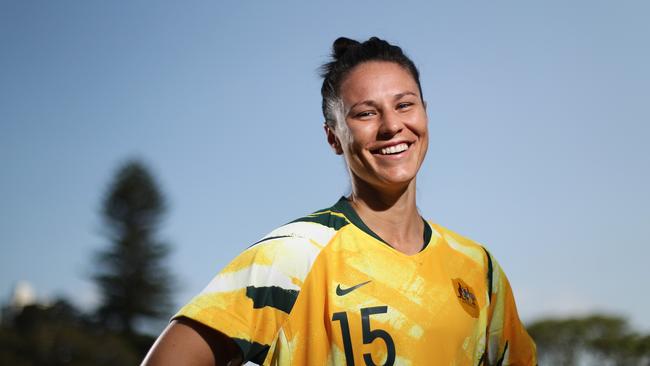 Matildas forward Emily Gielnik almost became a top referee. Picture: Brett Costello