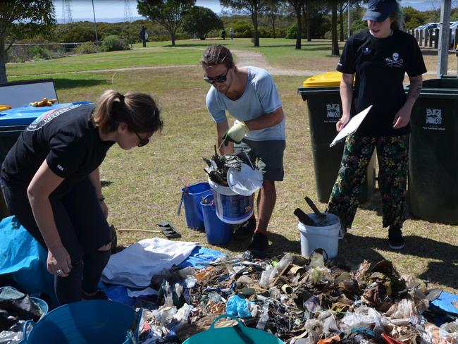 Nearly a tonne of plastic waste was collected over two clean-ups in the Adelaide Dolphin Sanctuary in November and December 2018. Pictures: Supplied