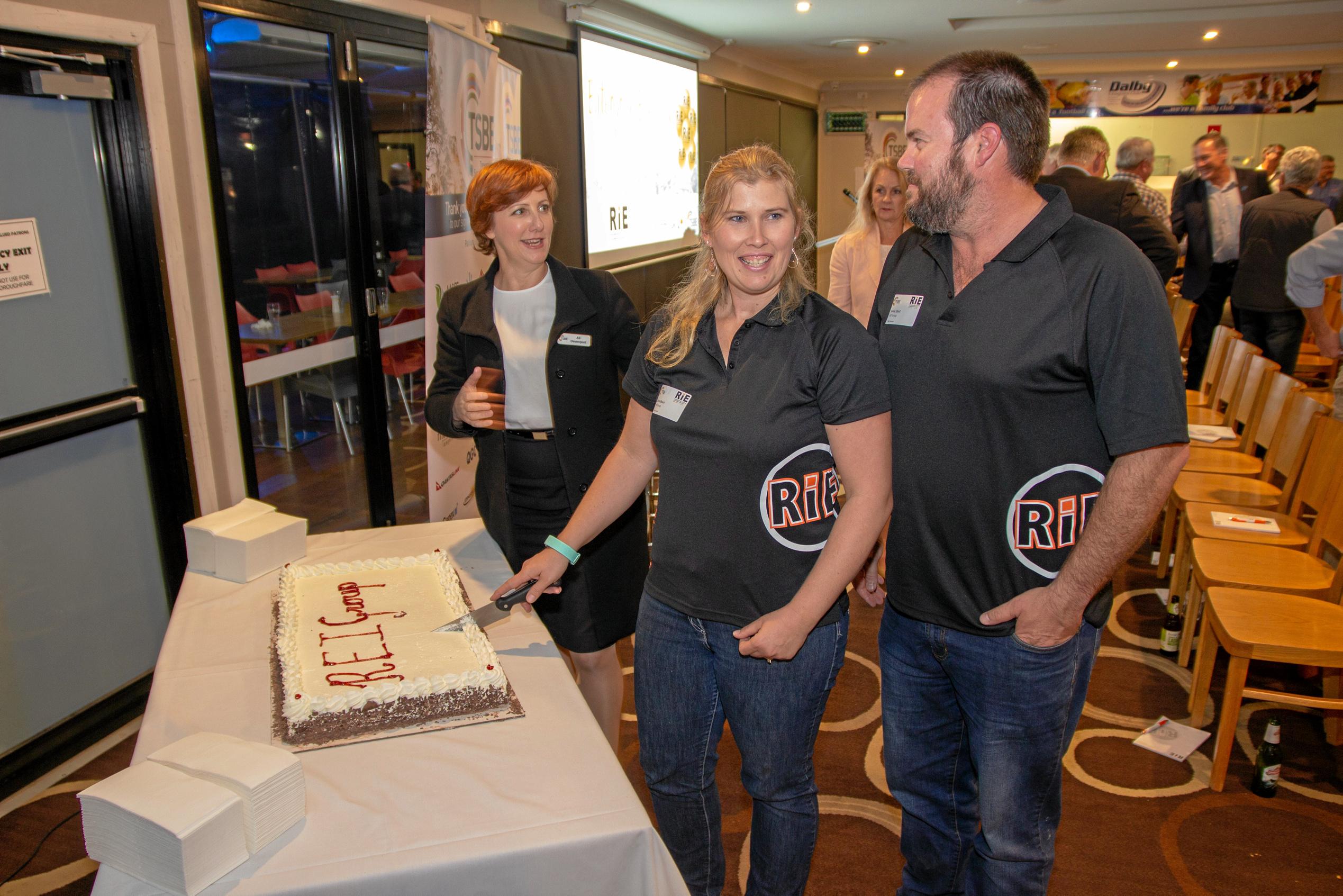 RIE Group celebrated 11 years in the Surat region with a cake at TSBE's October Enterprise Evening at the Dalby League's Club on October 11, 2018. Picture: Dominic Elsome