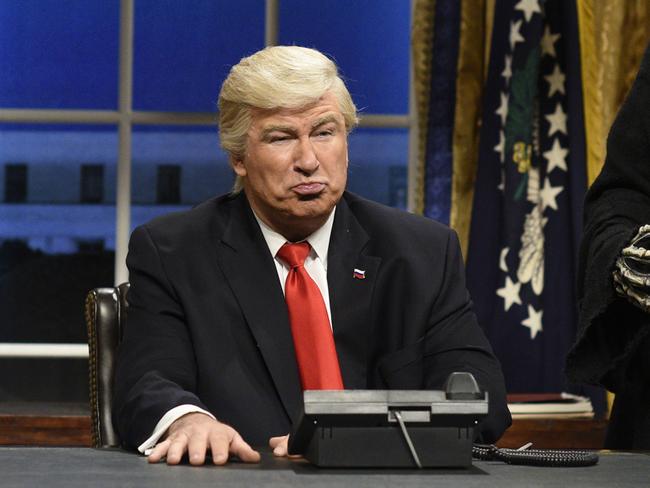 Alec Baldwin portrays President Donald Trump in the opening sketch of "Saturday Night Live”. Picture: Will Heath/NBC via AP