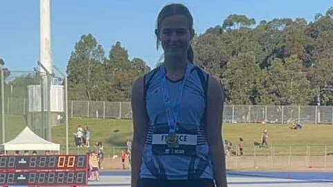 Macey France state rep from Tweed Little Athletics, 2022. Picture: Tweed Little Athletics