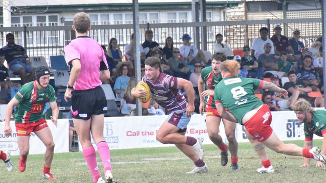 Capras’ centre Coby Williamson makes a fast break.