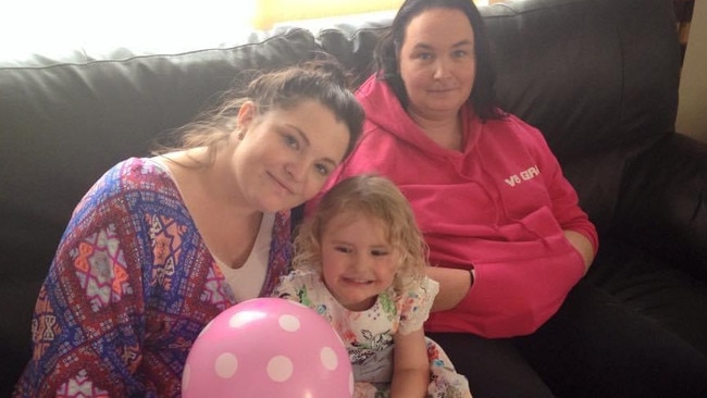 Nicole with her sister Stacey and niece Iylah. Picture: Supplied by family