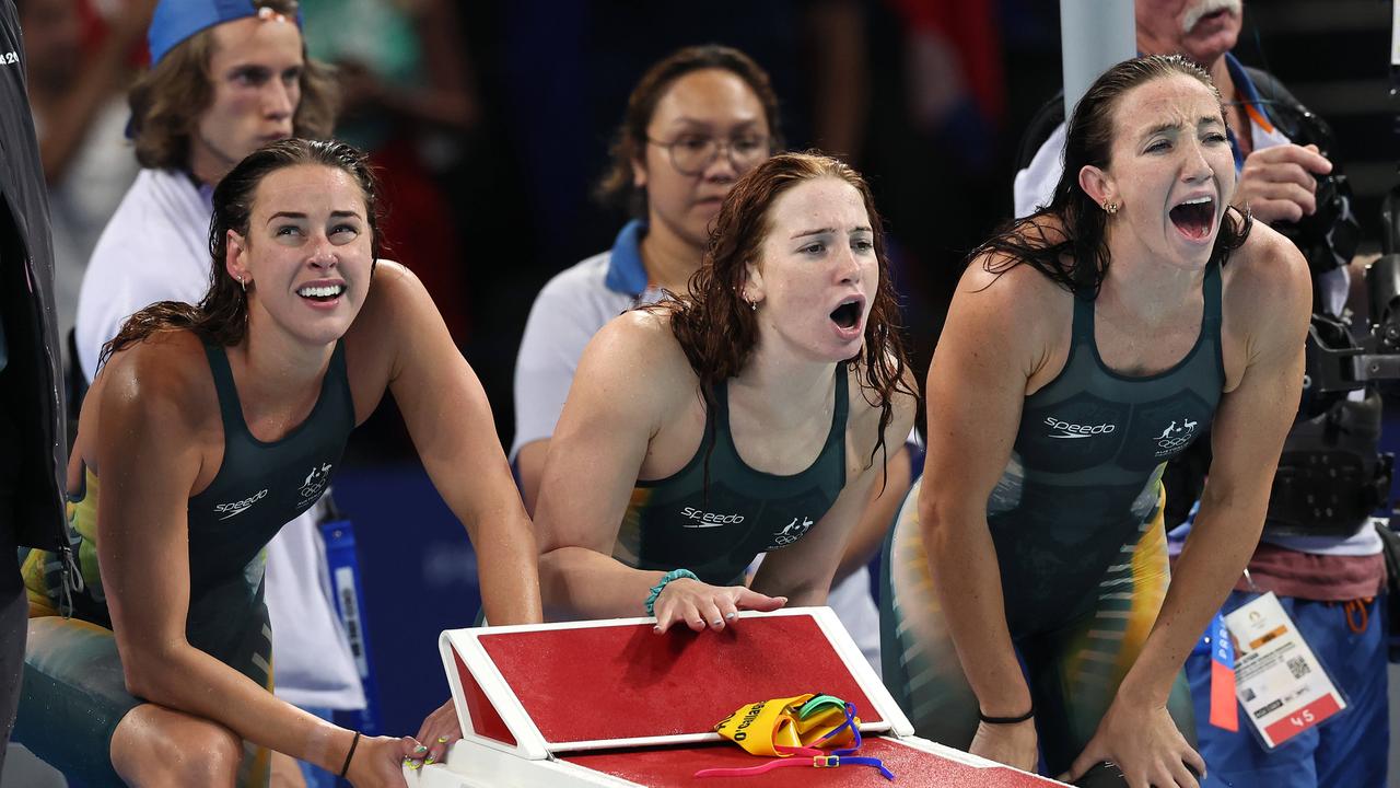 The Australian 4x200m Freestyle Relay team. Picture: Adam Head