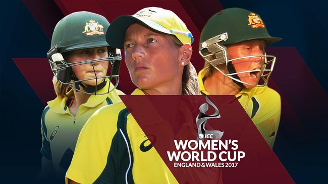 Ellyse Perry (L), Meg Lanning (C) and Alyssa Healy will lead Australia’s charge.