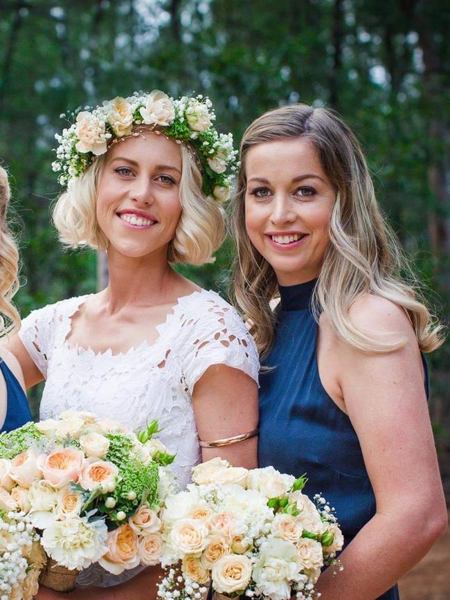 Virginia (left) and Alex (right) on Virginia's wedding day.