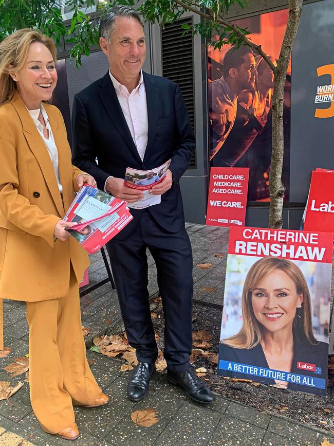 Richard Marles and Catherine Renshaw in North Sydney on Thursday. Picture: Twitter