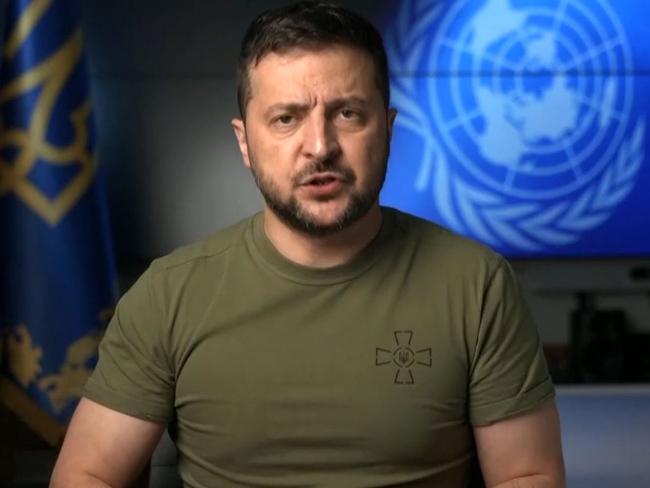 Volodymyr Zelenskyy, President of Ukraine, addresses the general debate of the 77th Session of the General Assembly of the UN via pre-recorded video message (New York, 20 - 26 September 2022).